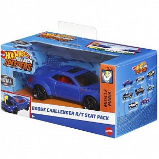 Машинка Hot Wheels 1:43 Pullbacks Dodge Сhallenger R/T Scat Pack (HPR70 HPT04 HWH39)