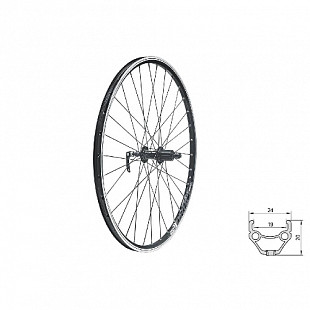 Заднее колесо Kellys Draft 27,5" двойной обод 32Н 8-10 скоростей с эксцентриком black ZKE92781