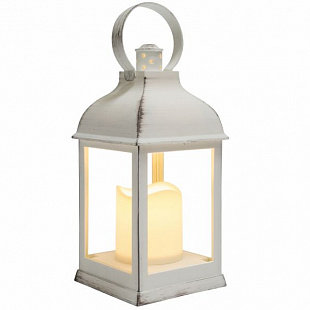 Фонарь декоративный со свечкой Neon Night 10,5х10,5х22,35 см white 513-054
