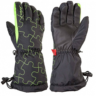 Перчатки горнолыжные детские Relax RR15A black/green