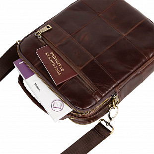 Мужская кожаная сумка Polar 812166-9 brown