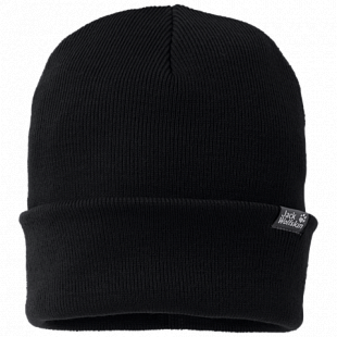 Шапка мужская Jack Wolfskin Rib Hat black 1903891-6000559