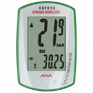 Велокомпьютер Cat Eye Strada CC-RD300W (White-Green) 3524041