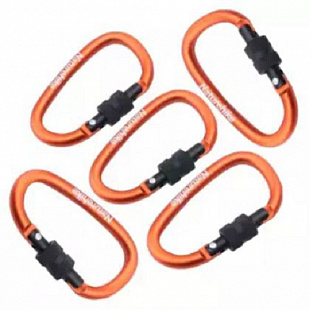 Карабин сувенирный Naturehike D Shape 6 см с муфтой Orange