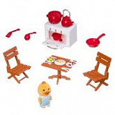 Игровой набор Happy Family 012-04B с фигуркой зверюшки, кухня