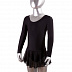 Купальник для хореографии Combosport с юбкой-сеткой длинный рукав GO-030 black
