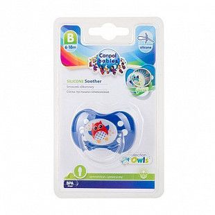 Пустышка Canpol babies Owls Силиконовая Симметричная 6-18 мес. (22/569) blue