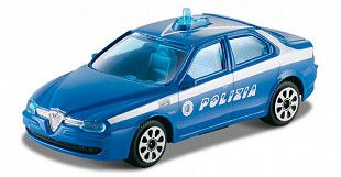 Машинка Bburago 1:43  Alfa Romeo 156 Polizia 1997 (18-30001/18-30096) blue