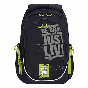 Рюкзак городской GRIZZLY RU-135-3	 /2 black/light green