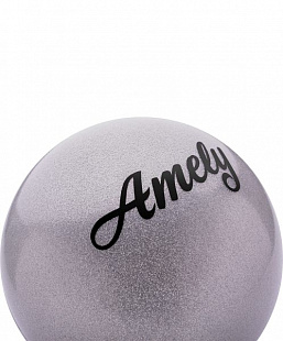 Мяч для художественной гимнастики Amely с блестками AGB-102 15 см grey