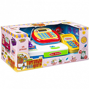 Набор YAKO кассовый аппарат мини Торговый центр M7445-1 (14 деталей)