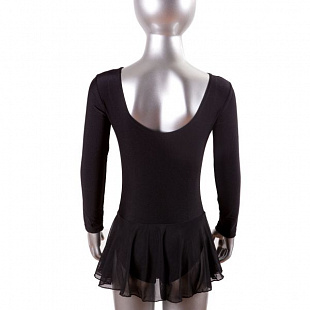 Купальник для хореографии Combosport с юбкой-сеткой длинный рукав GO-030 black