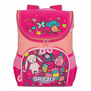 Рюкзак школьный GRIZZLY RAn-082-6 /2 honeysuckle/peach