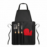 Фартук с инструментами для барбекю black/red KC6388