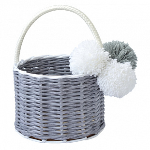 Корзина декоративная Кругляш D18 с ручкой Dark Grey AF 0609