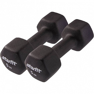 Набор гантелей виниловых Starfit 5кг DB-201 black