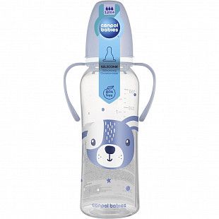 Бутылочка для кормления Canpol babies CUTE ANIMALS с ручками и узким горлышком 250 мл., 12 мес.+ (11/845) blue new