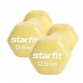 Гантель неопреновая Starfit Core DB-201 0,5 кг 2 шт. yellow pastel
