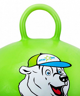Мяч-попрыгун, для фитнеса (фитбол) Starfit Медвеженок с ручкой GB-403 65 см green