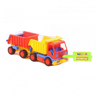 Игрушка Полесье "Базик", автомобиль-самосвал с прицепом (в сеточке) 9647