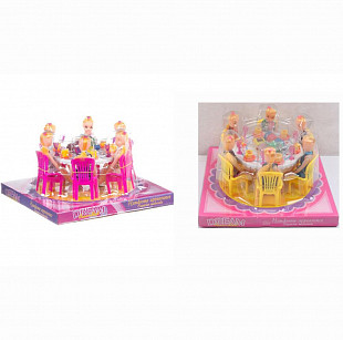 Набор кукол Shenzhen Toys обеденный стол 501 pink (6 шт) 