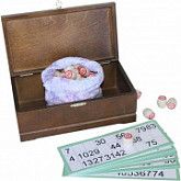 Лото бочонок деревянный в деревянной шкатулке тонированный