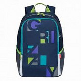 Рюкзак школьный GRIZZLY RB-051-3 /3 dark blue