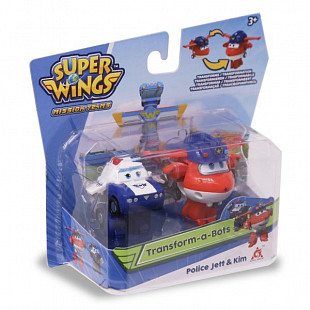 Мини-трансформеры 2 в 1 Super Wings Команда Полиции Джетт и Пол EU730002A