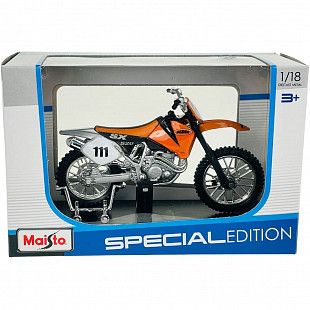 Масштабная модель мотоцикла Maisto 1:18 KTM 520SX 39300 (20-00354) Silver/Orange НОВОЕ ПОСТУПЛЕНИЕ
