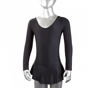 Купальник гимнастический Combosport с юбкой длинный рукав GO-028 black