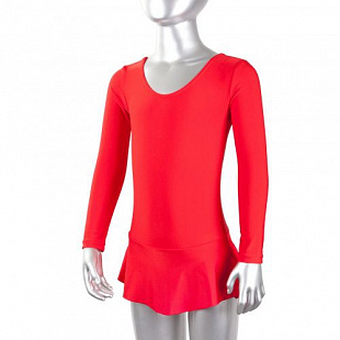 Купальник гимнастический Combosport с юбкой длинный рукав GO-026 red