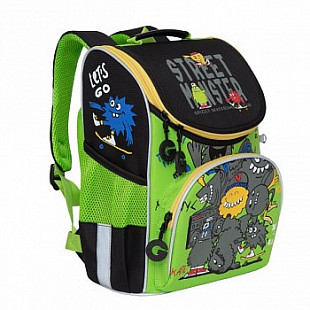 Рюкзак школьный GRIZZLY RA-972-5 /2 black/light green