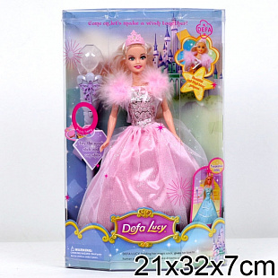 Кукла с аксессуарами Defa 8003 pink