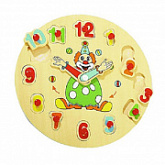 Развивающая игрушка Рыжий Кот Забавные часы. Клоун П-7443