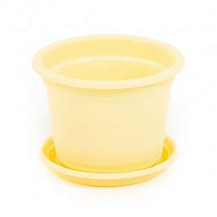 Горшок цветочный Полесье Ксения №2 с поддонником 0,45л 73754 Yellow
