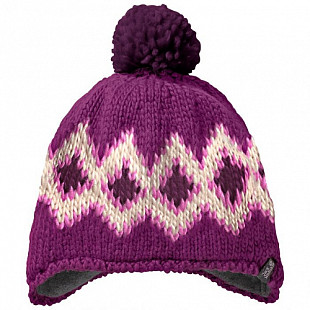 Шапка детская Jack Wolfskin Diamond Knit Cap Kids dark peony