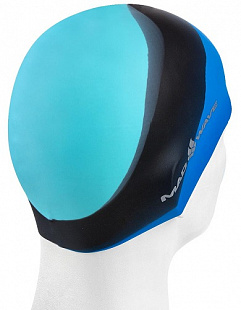 Шапочка для бассейна (плавания) взрослая Mad Wave Multi Adult Big blue/black