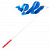 Лента для художественной гимнастики Amely 4 м с палочкой 46 см AGR-201 blue