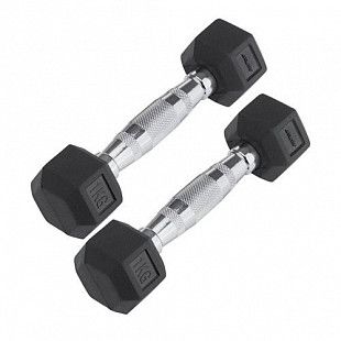 Гантель гексагональная Starfit DB-301 обрезиненная 1 кг пара black