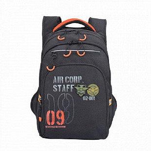 Рюкзак школьный GRIZZLY RB-050-2 /2 black/orange