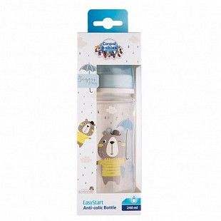 Антиколиковая бутылочка для кормления Canpol babies Easy Start BONJOUR PARIS с широким горлышком 240 мл., 3 мес.+ (35/232_blu) blue