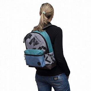 Городской рюкзак GRIZZLY RX-022-1 /1 grey/green/jeans