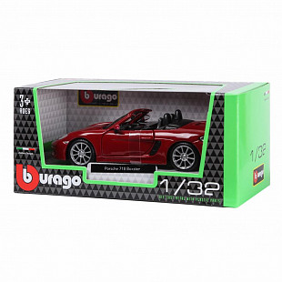 Коллекционная машина Bburago 1:32 Porsche 718 Boxster S (18-43049) red