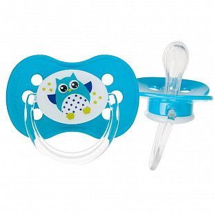 Пустышка Canpol babies Owls Силиконовая Симметричная 6-18 мес. (22/569) light blue