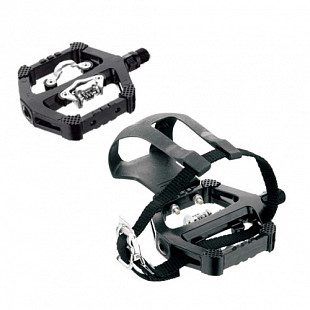Педали Spine Bike контактные MTB двусторонние black