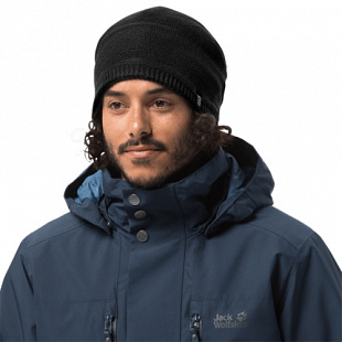 Шапка мужская Jack Wolfskin Stormlock Knit Beanie black 1906251-6000561