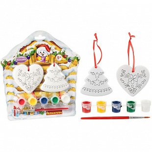 Набор для творчества Bondibon Ёлочные украшения Ёлочка и сердце BB1687