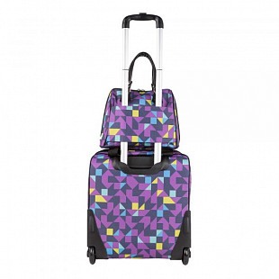 Чемодан малый Polar П7094 black/red/yellow