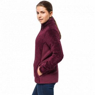 Джемпер женский Jack Wolfskin Pine Leaf Jacket Women garnet red stripes