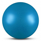 Мяч для художественной гимнастики Indigo силикон 300 г 15 см с блестками AB2803 light blue